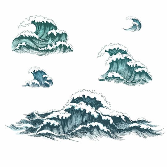 RoomMates Great Wave Peel & Stick Giant Wall Decals